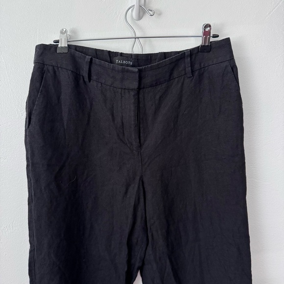 Talbots black wide leg linen pant Size 10 - Picture 2 of 6